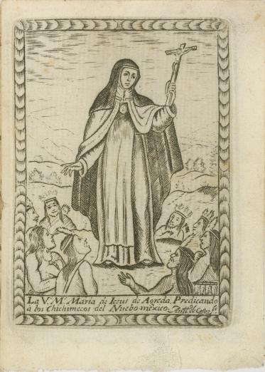 Depiction of Sor María de Ágreda preaching